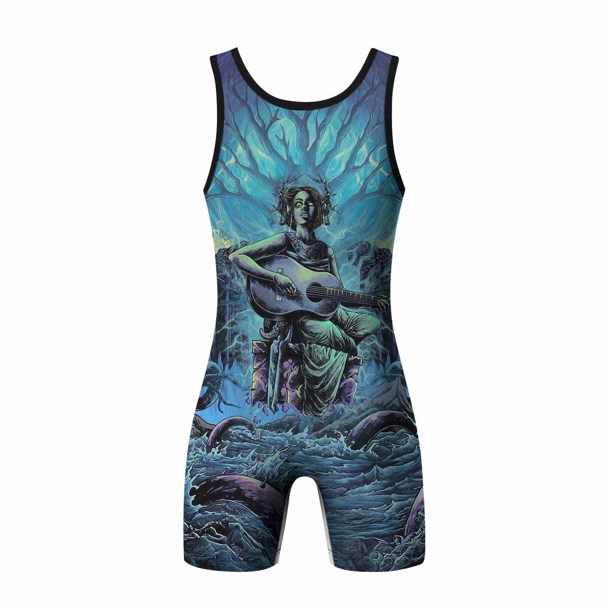 Vocal from the Abyss Wrestling Singlet - back view mockup 