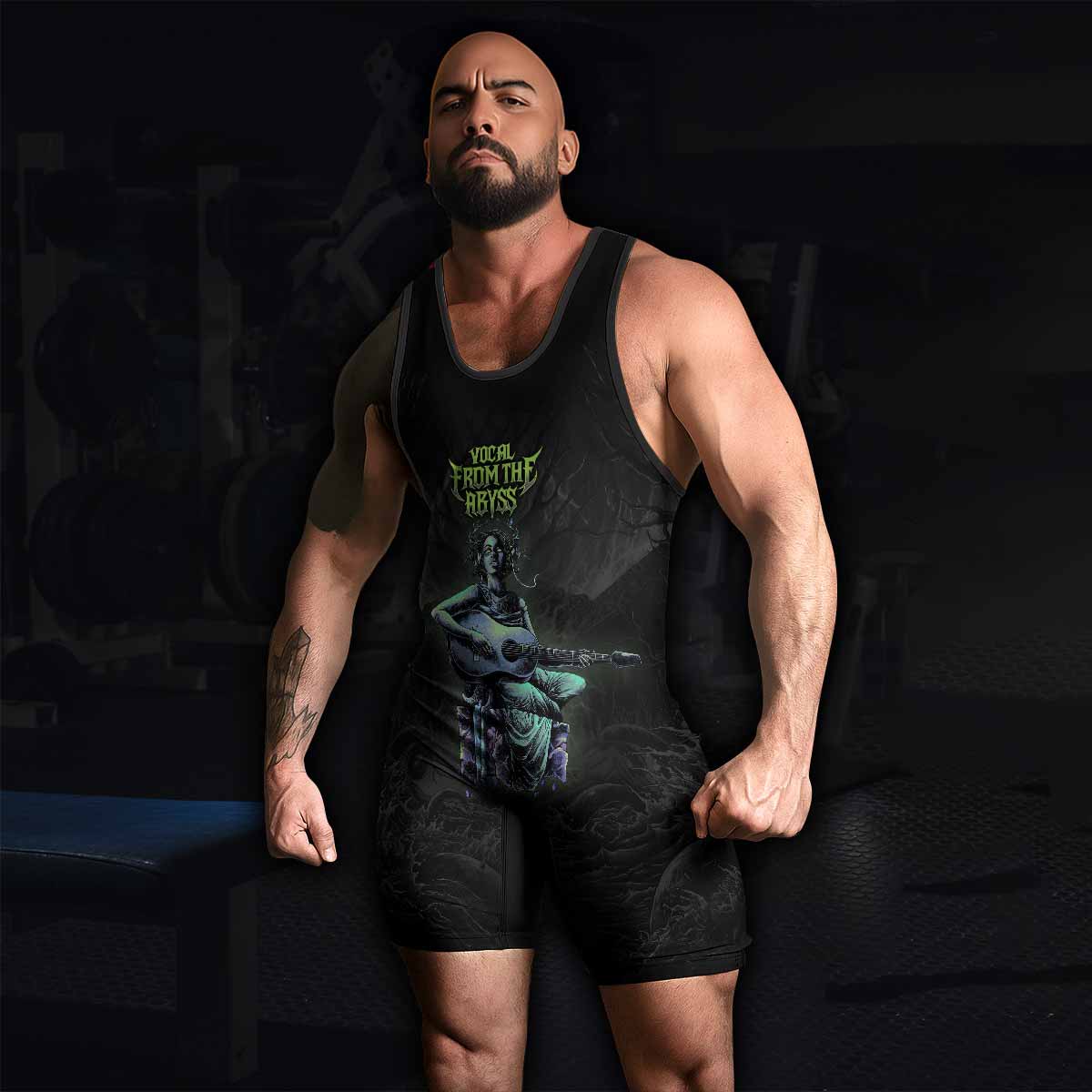 Vocal from the Abyss Wrestling Singlet - men's lifestyle view