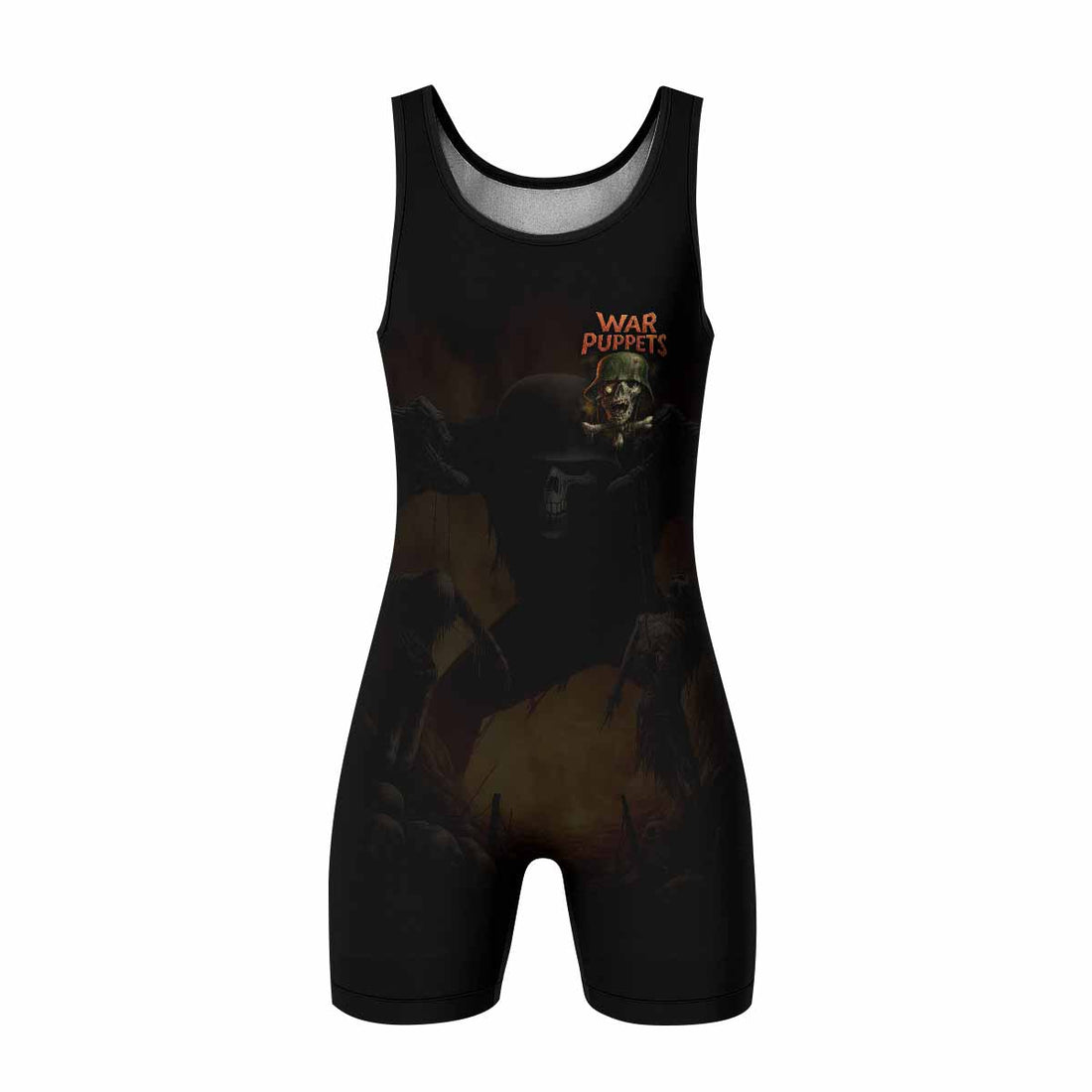 War Puppets Wrestling Singlet - front and back view