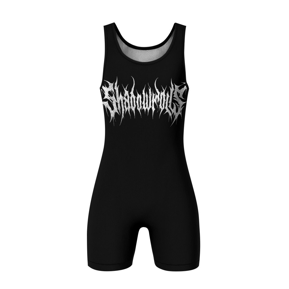 Web of the Damned Wrestling Singlet - front view mockup