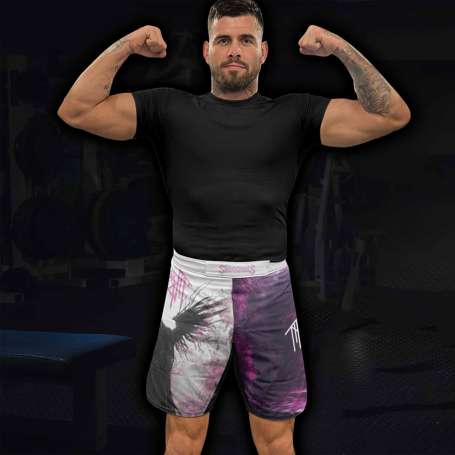 Wings of Death Fight Shorts - lifestyle view