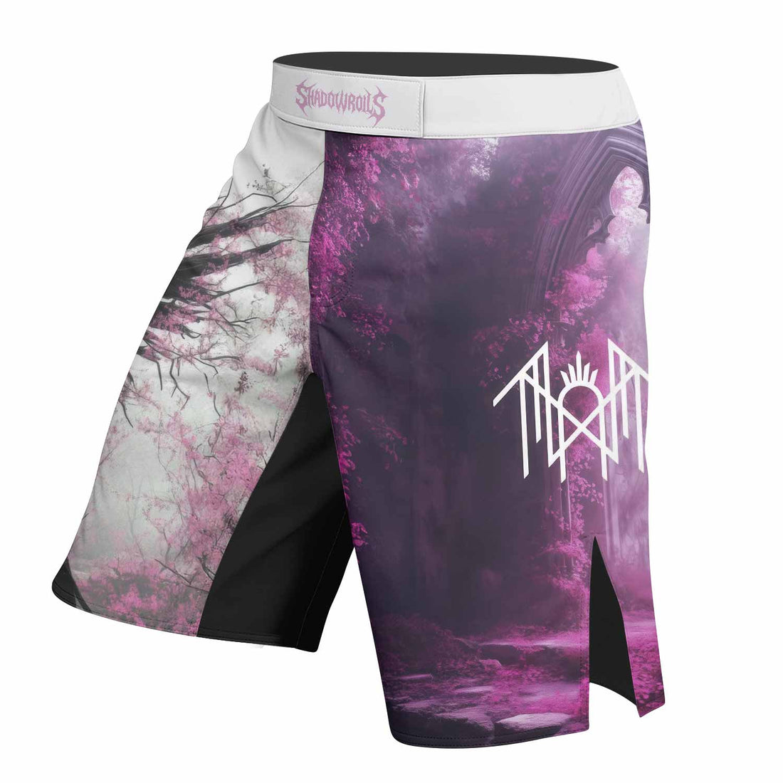 Wings of Death Fight Shorts - right side mockup