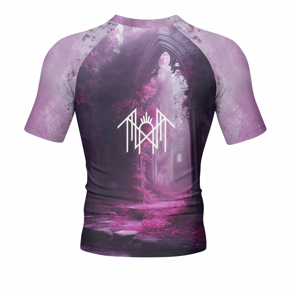 Wings of Death Men's Rash Guard Short Sleeve - back view mockup 