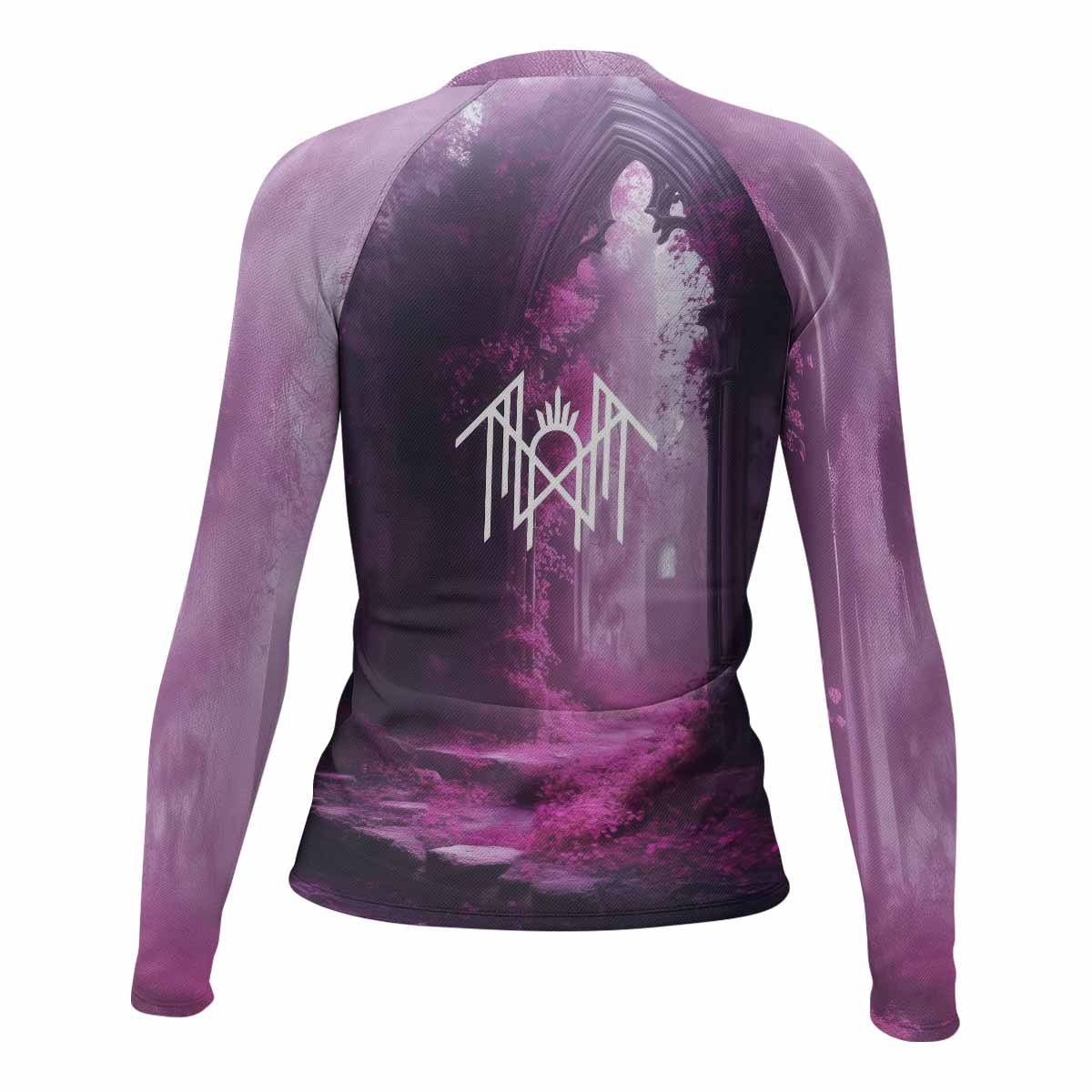 Wings of Death Women's Rash Guard Long Sleeve - back view mockup 