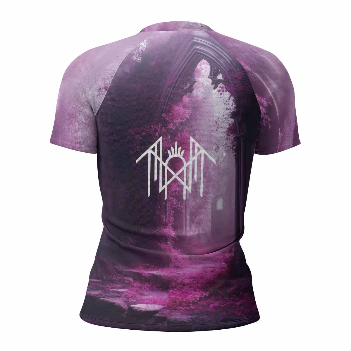 Wings of Death Women's Rash Guard Short Sleeve - back view mockup 