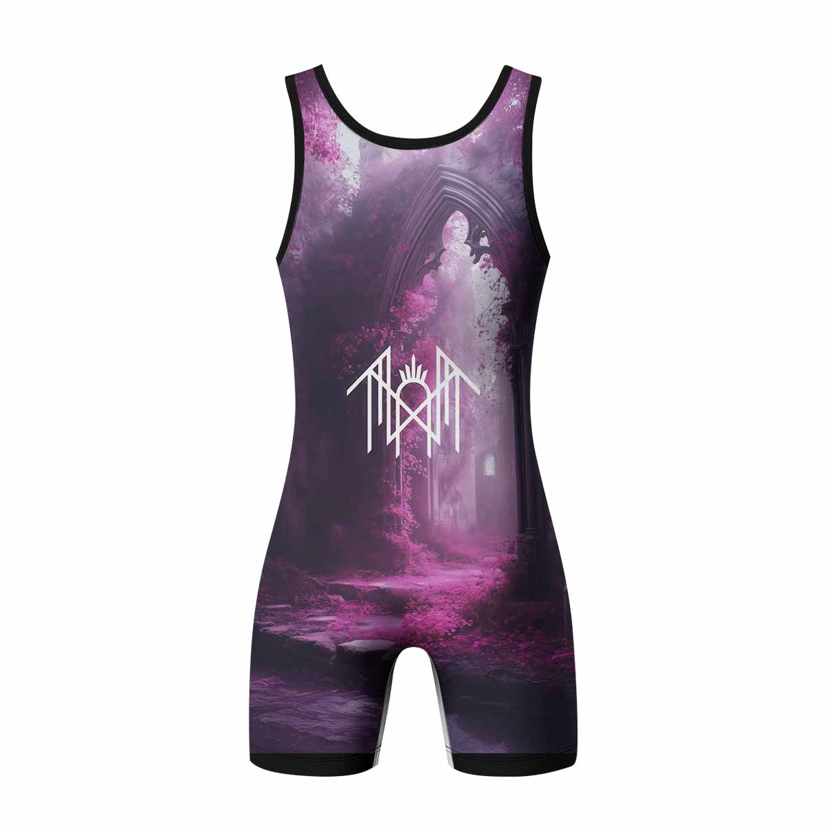 Wings of Death Wrestling Singlet - back view mockup 