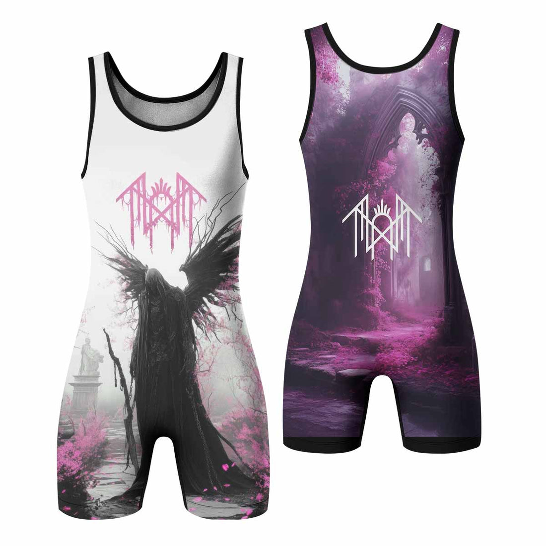 Wings of Death Wrestling Singlet - front and back view