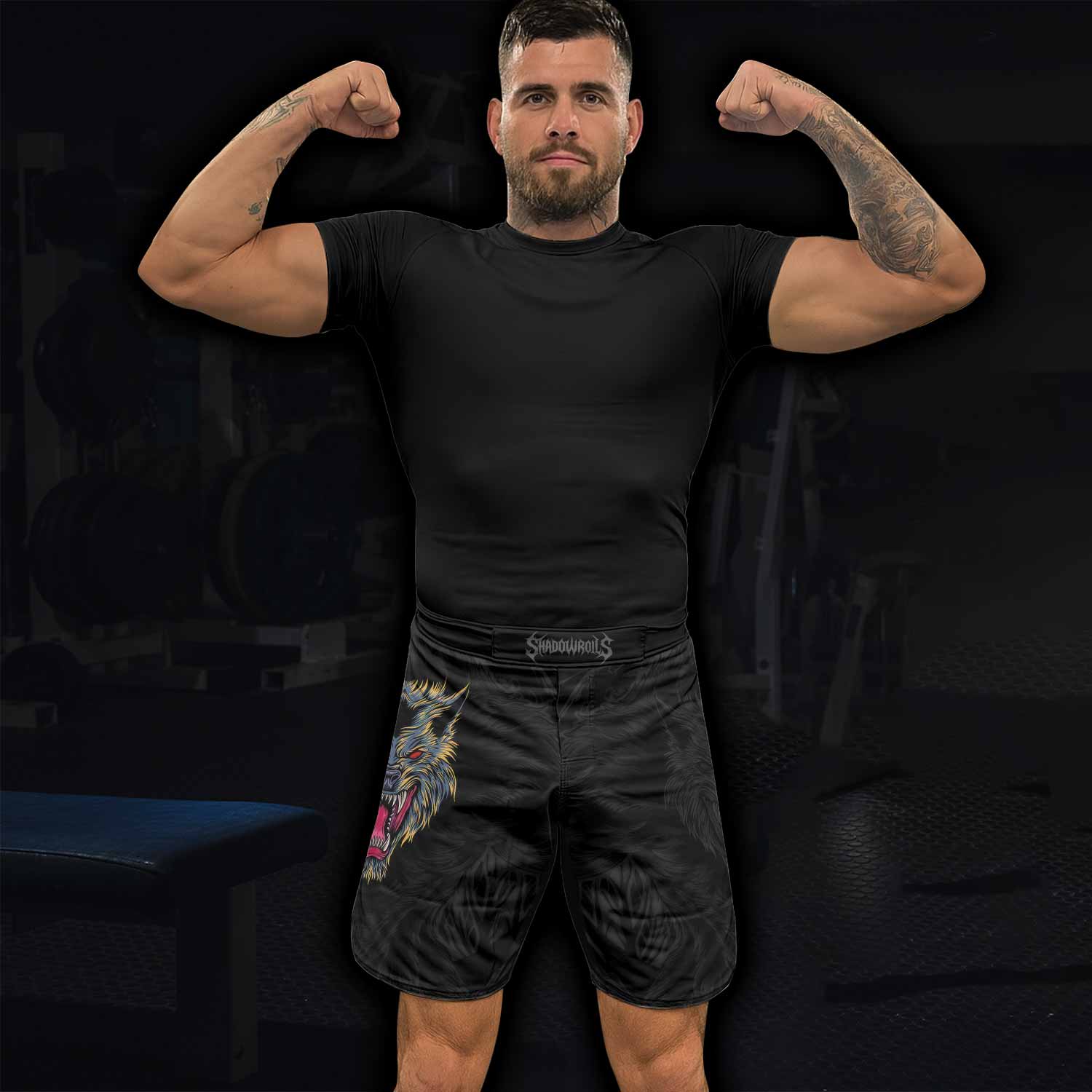 Wolf Rage Fight Shorts - lifestyle view