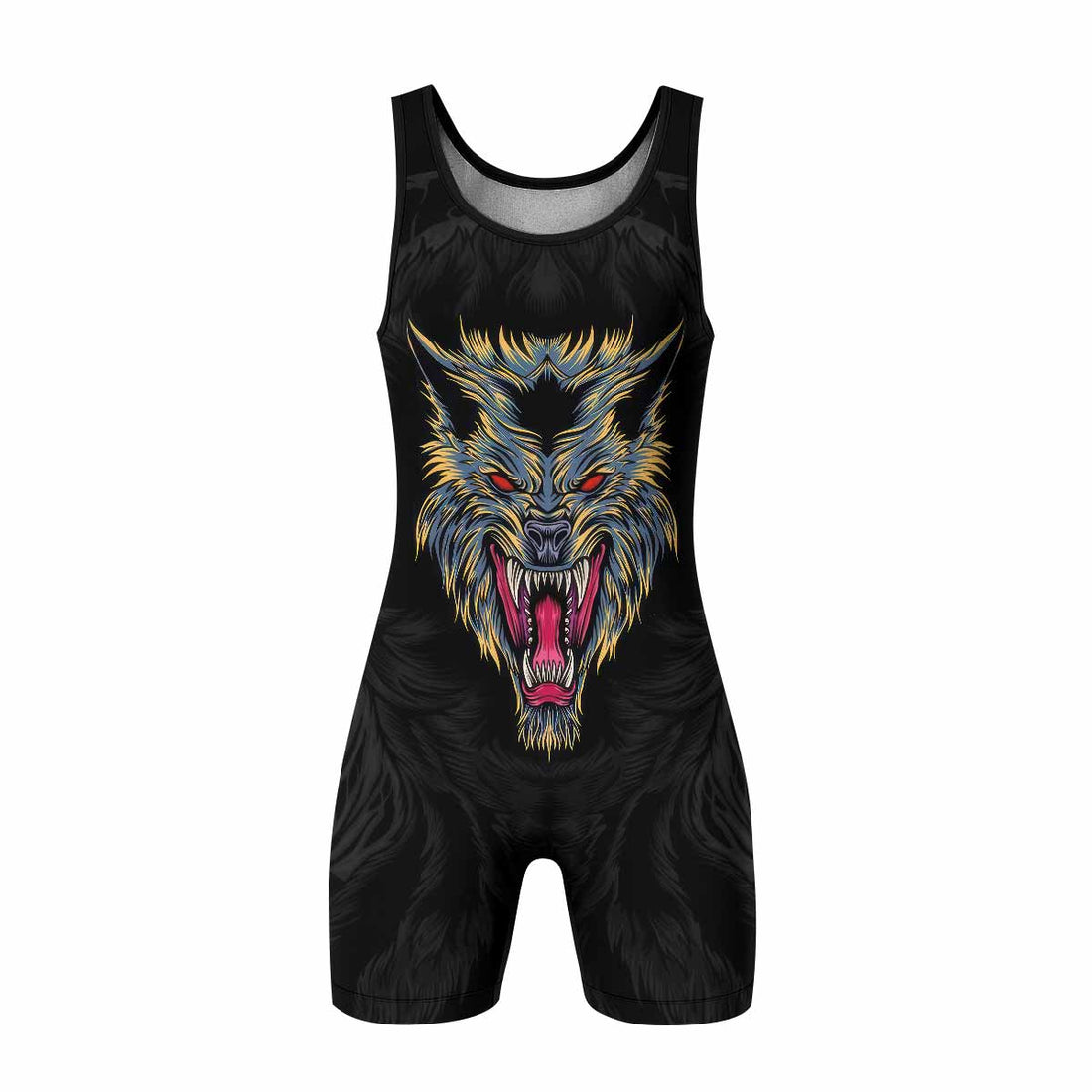 Wolf Rage Wrestling Singlet - front and back view
