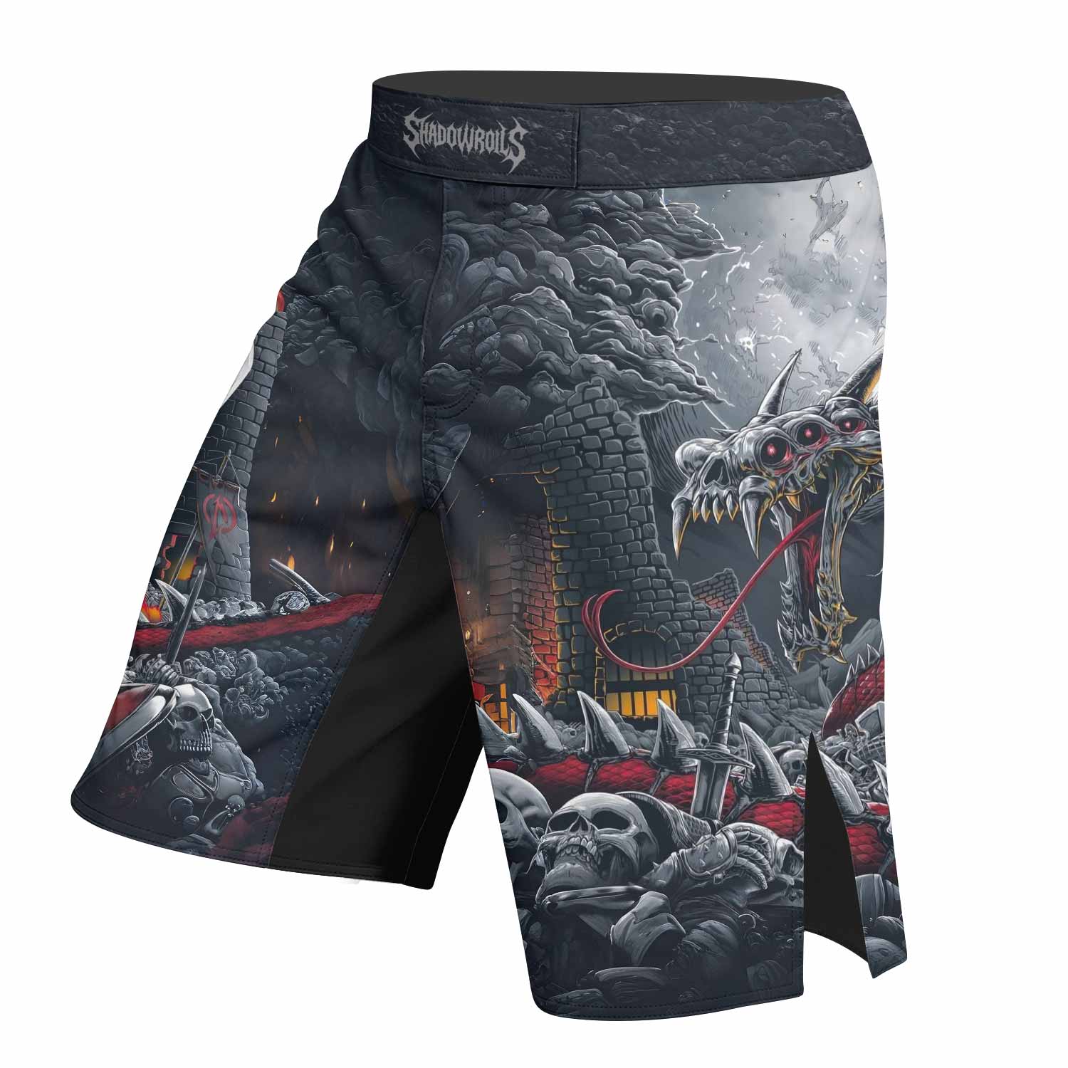 Wrath of the Undying Fight Shorts – left side mockup
