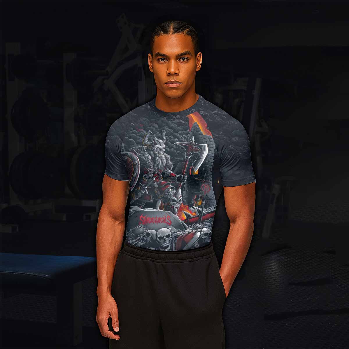 Wrath of the Undying Men’s Short Sleeve Rash Guard - lifestyle view