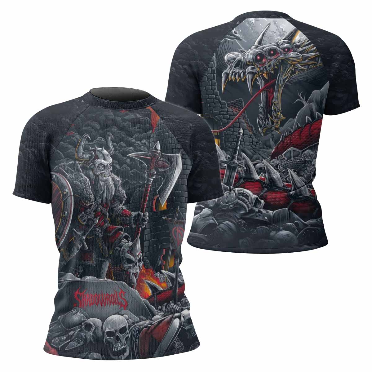 Wrath of the Undying Women’s Short Sleeve Rash Guard - front and back view