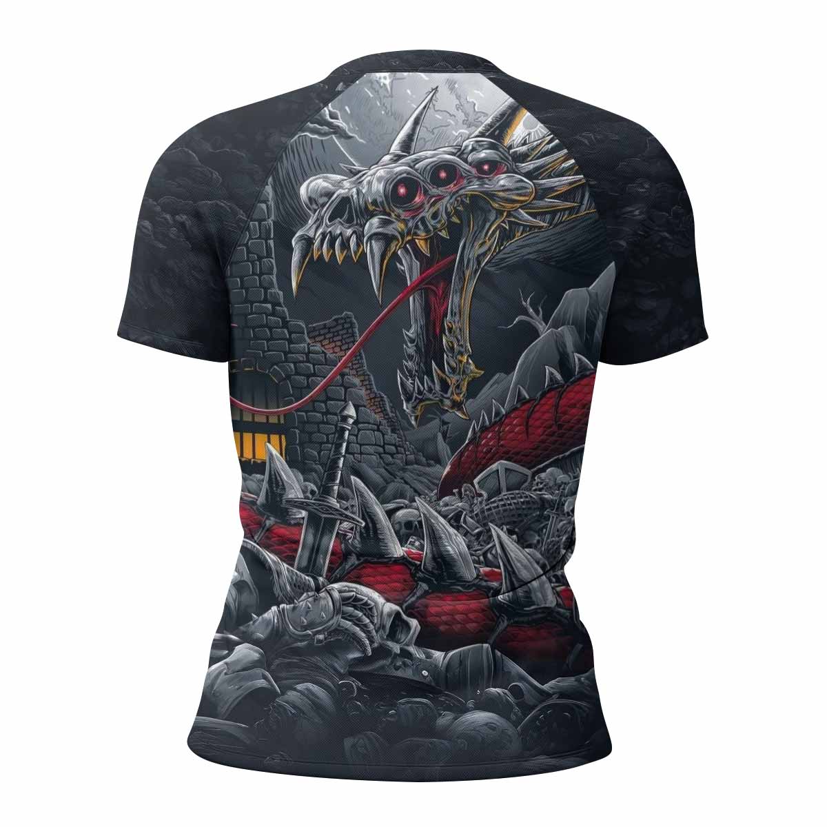 Wrath of the Undying Women’s Short Sleeve Rash Guard - back view mockup