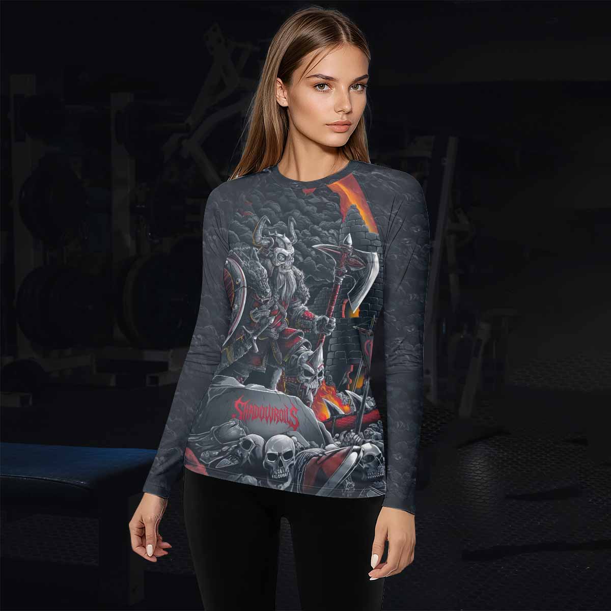 Wrath of the Undying Women’s Long Sleeve Rash Guard - lifestyle view