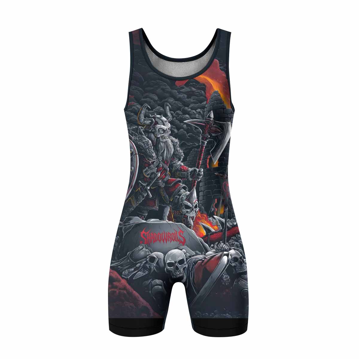 Wrath of the Undying Wrestling Singlet - front view mockup