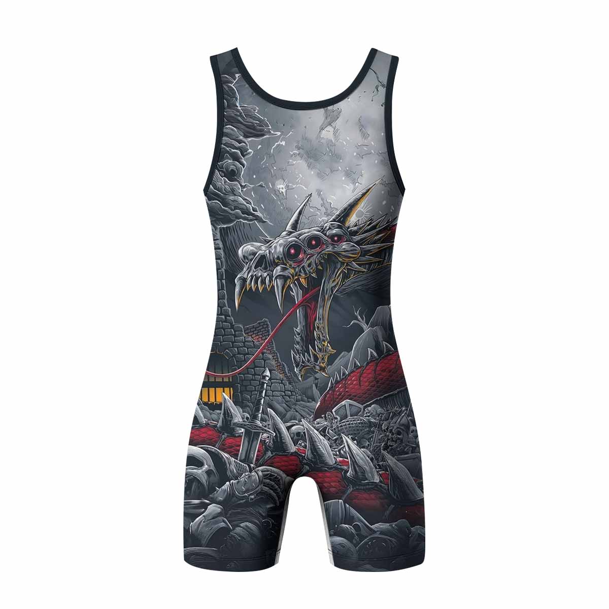 Wrath of the Undying Wrestling Singlet - back view mockup