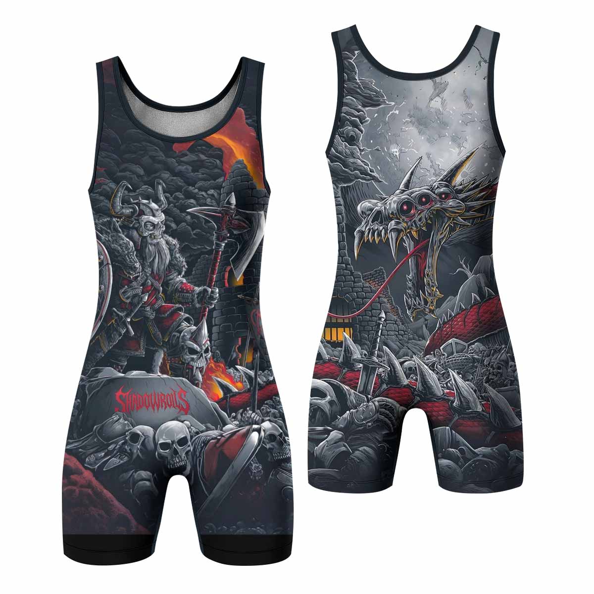 Wrath of the Undying Wrestling Singlet - front and back view