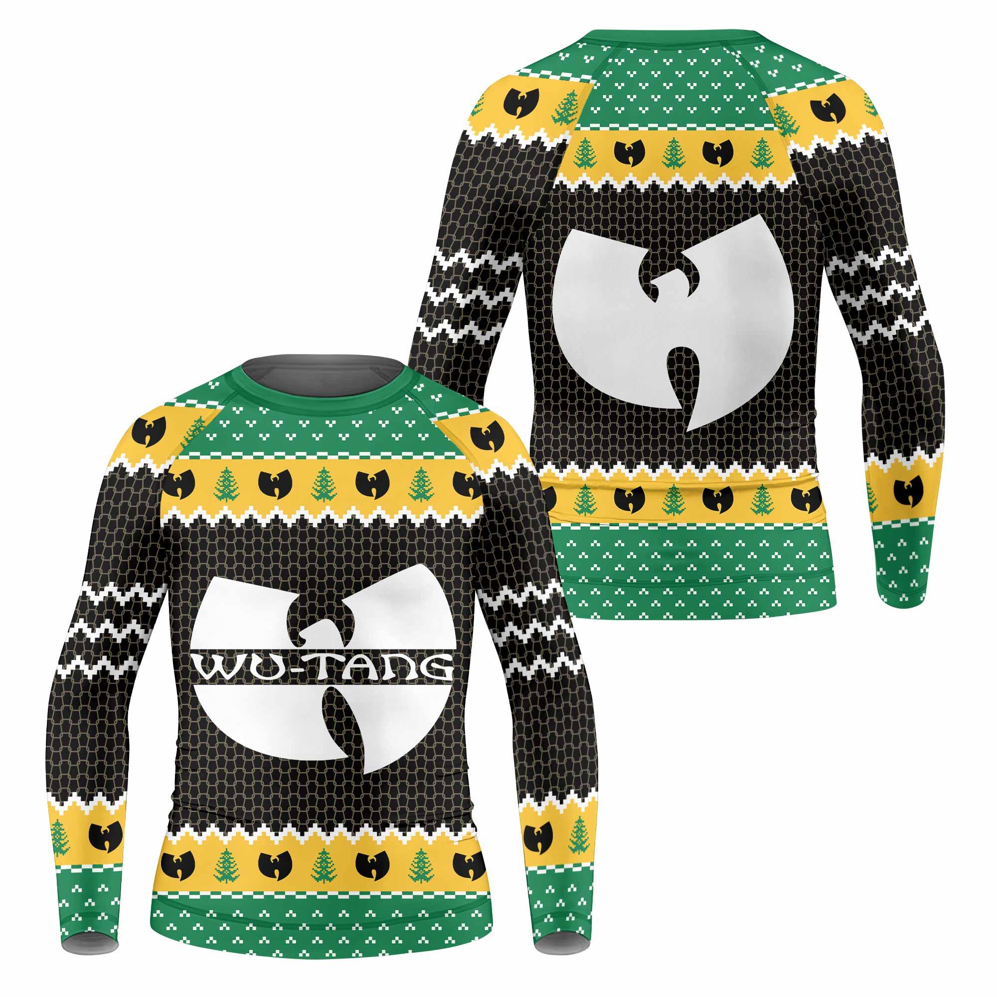 Wu-Tang Clan Ugly Kids Rash Guard Long Sleeve - front and back view