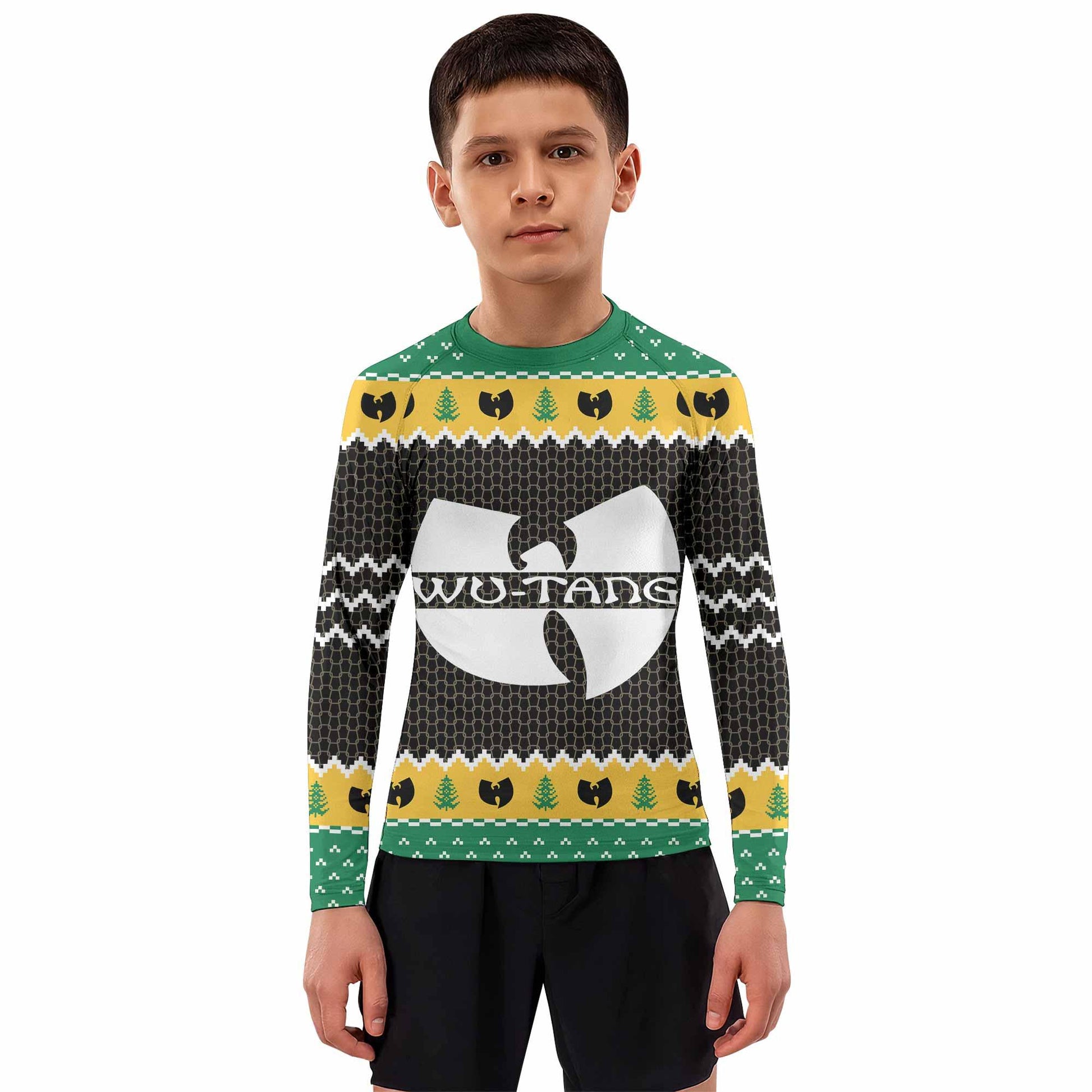 Wu-Tang Clan Ugly Kids Rash Guard Long Sleeve - boy's lifestyle view