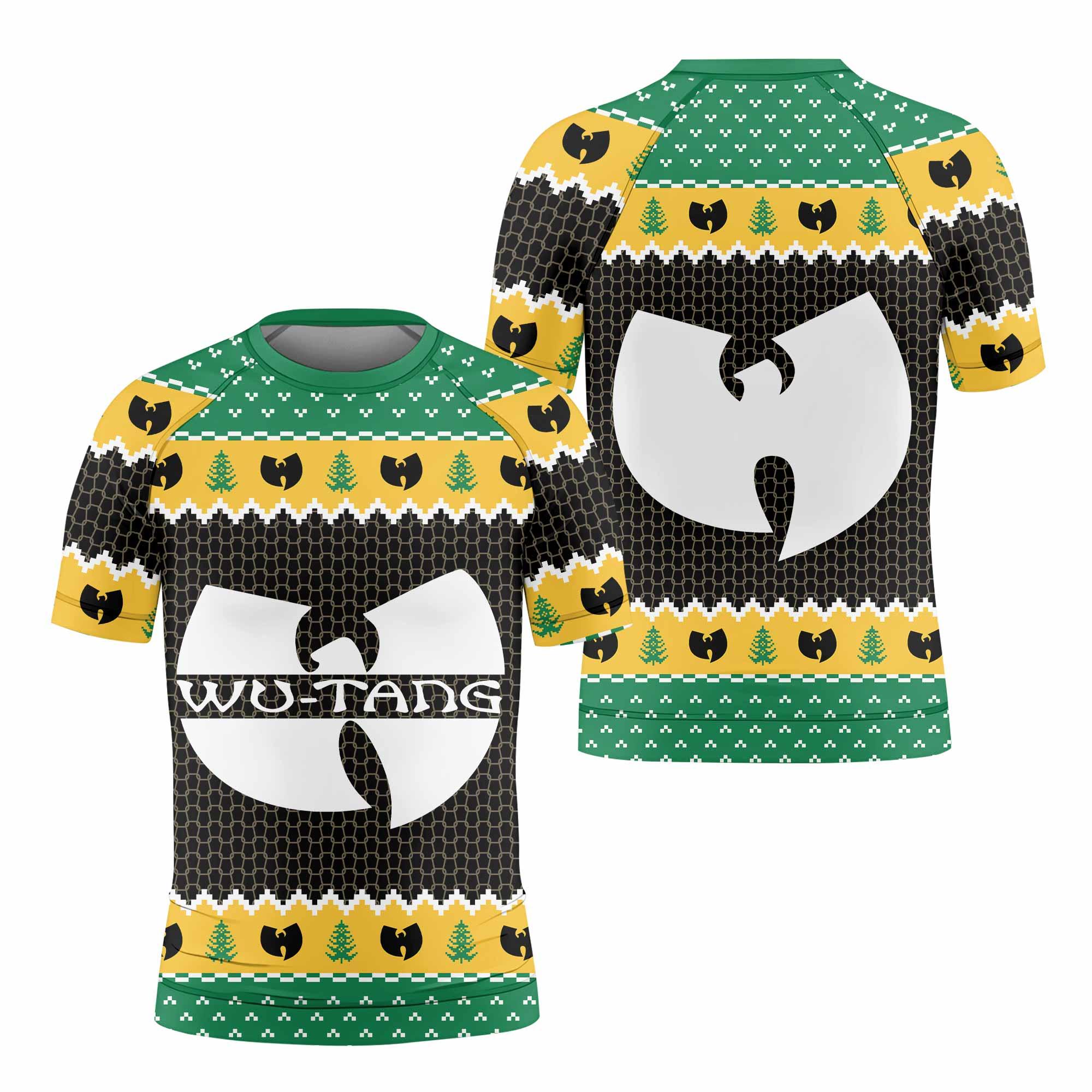 Wu-Tang Clan Ugly Kids Rash Guard Short Sleeve - front and back view