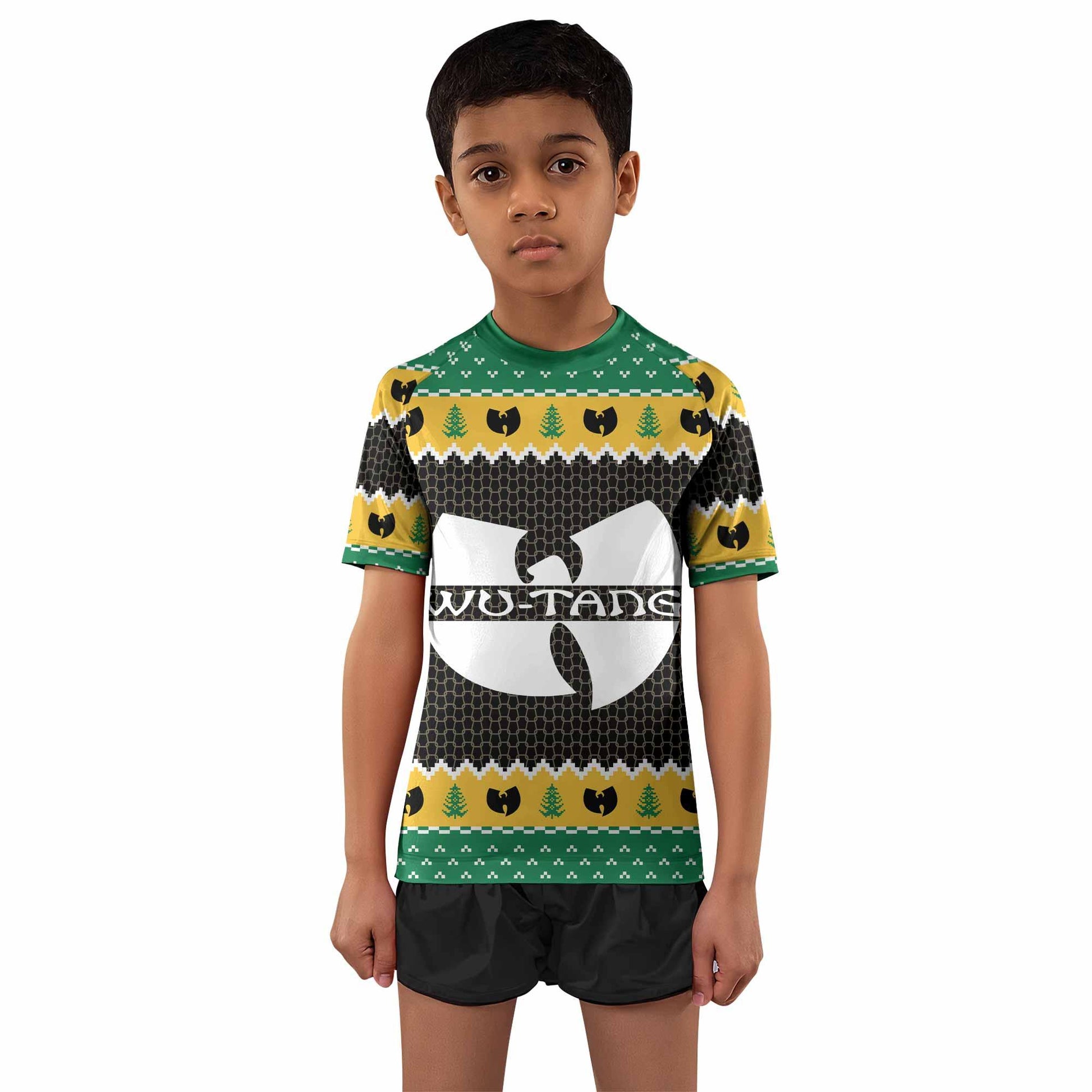 Wu-Tang Clan Ugly Kids Rash Guard Short Sleeve - boy's lifestyle view