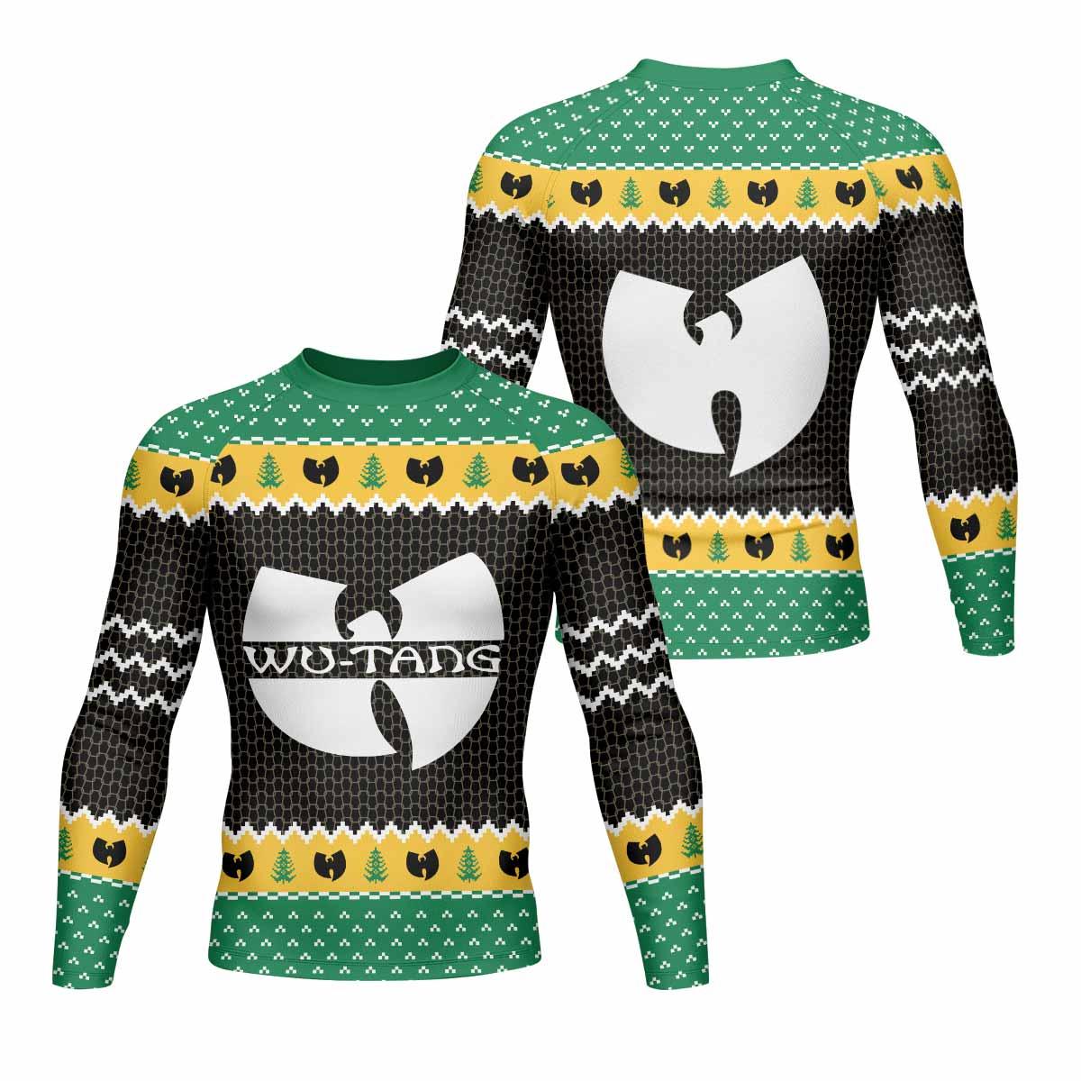 Wu-Tang Clan Ugly Men's Rash Guard Long Sleeve - front and back view
