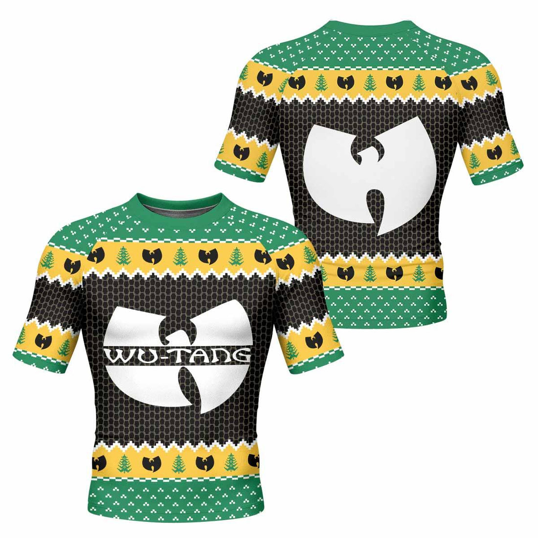 Wu-Tang Clan Ugly Men's Rash Guard Short Sleeve - front and back view