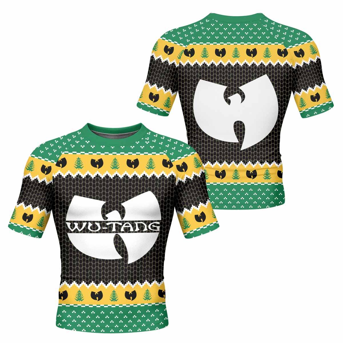 Wu-Tang Clan Ugly Men's Rash Guard Short Sleeve - front and back view