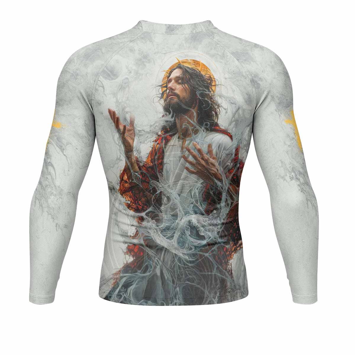 Yahweh I Am That I Am Men's Rash Guard Long Sleeve - back view mockup
