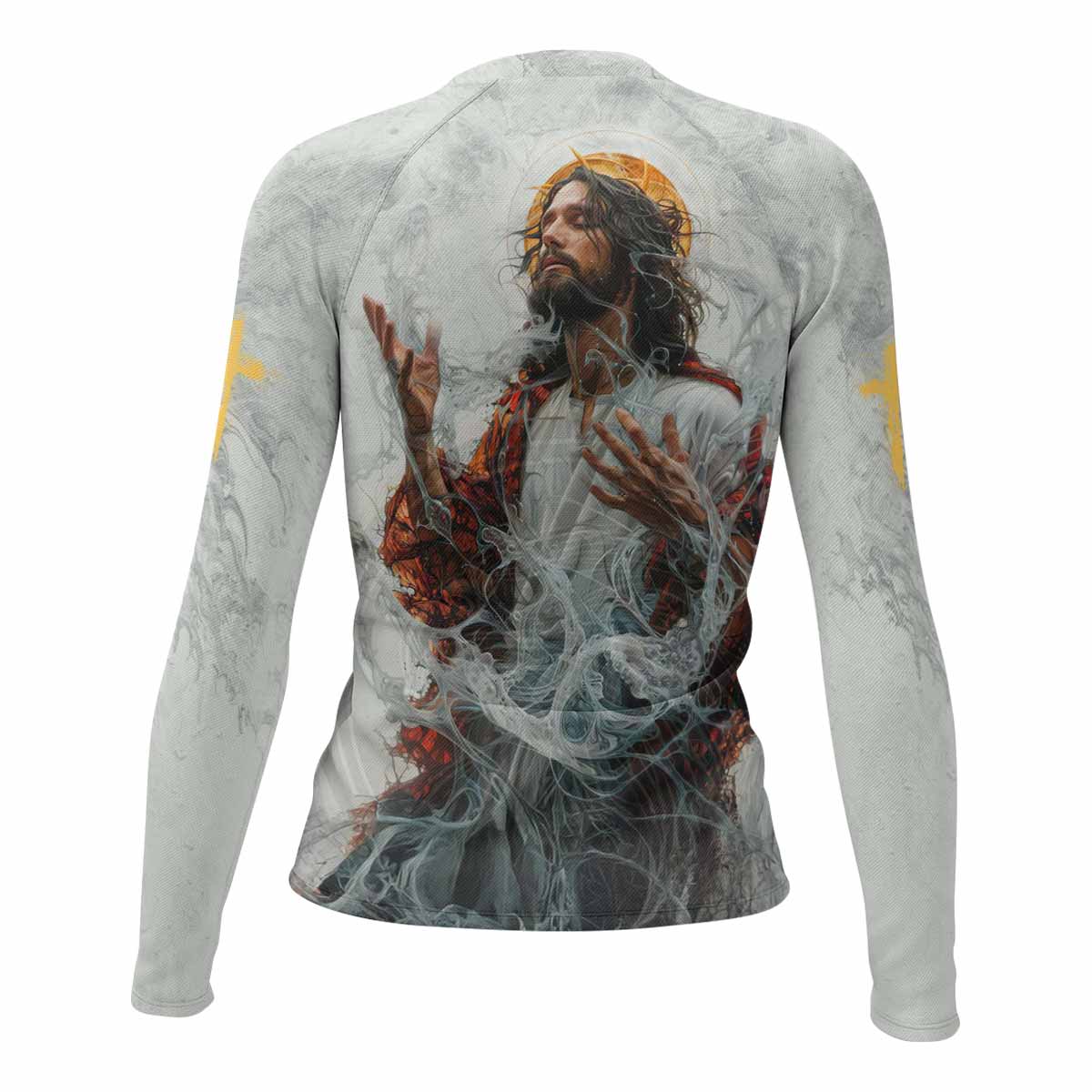 Yahweh I Am That I Am Women's Rash Guard Long Sleeve - back view mockup