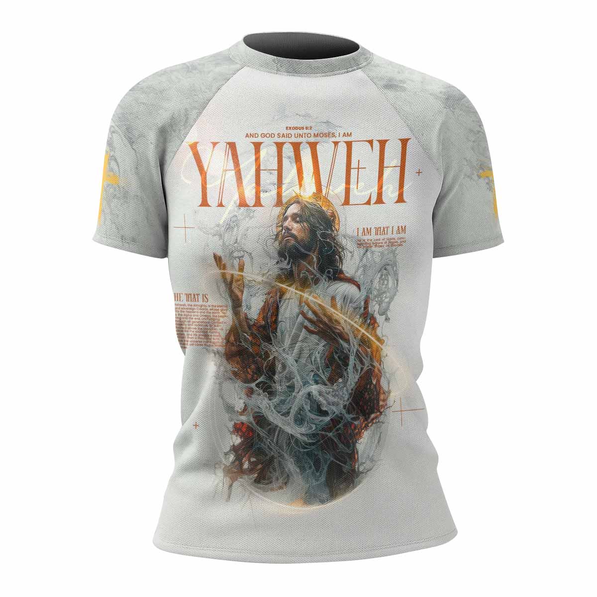Yahweh I Am That I Am Women's Rash Guard Short Sleeve - front view mockup