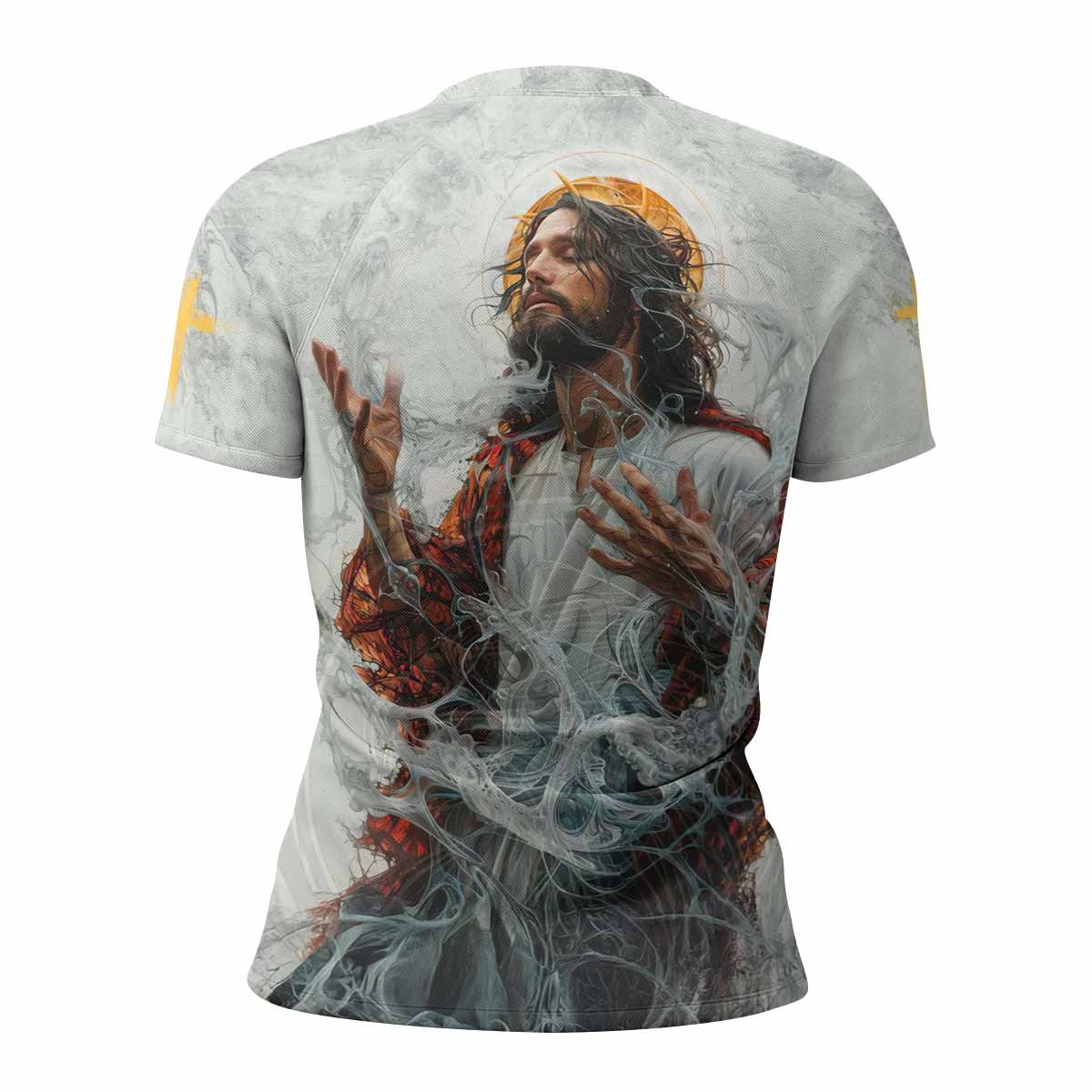 Yahweh I Am That I Am Women's Rash Guard Short Sleeve - back view mockup