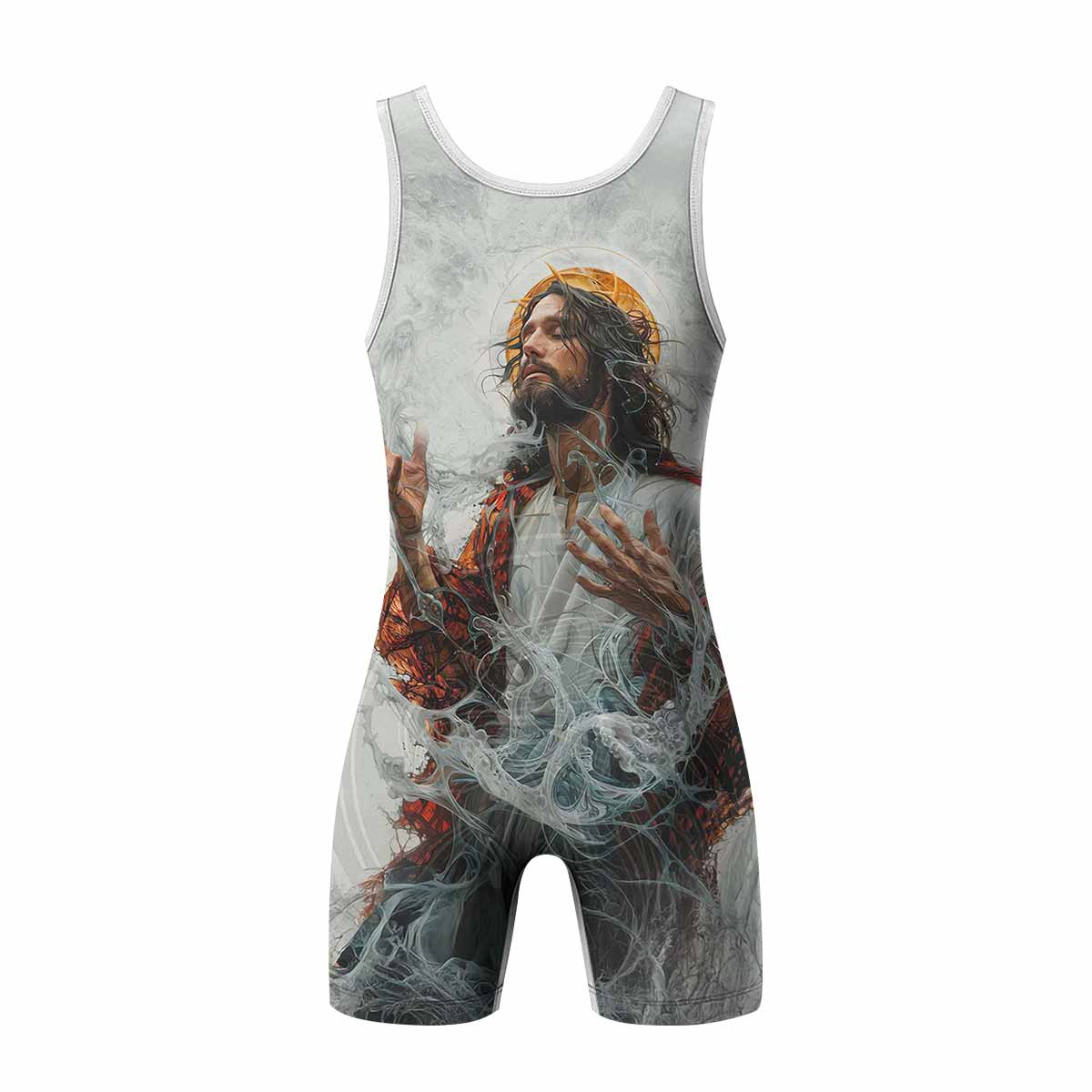 Yahweh I Am That I Am Wrestling Singlet - back view mockup